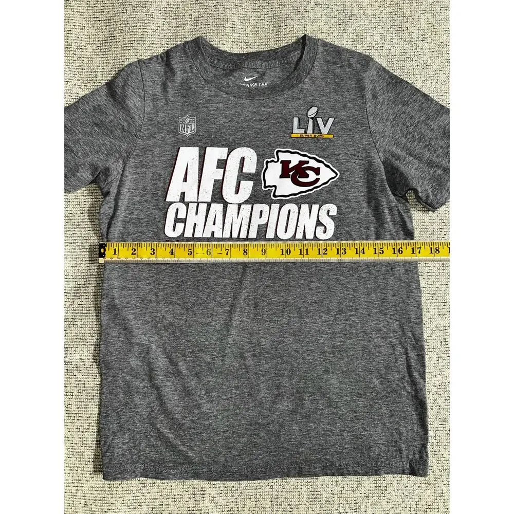 0062 Nike Kansas City Chiefs AFC Champions Super Bowl LIV T-Shirt Men’s Large Gr